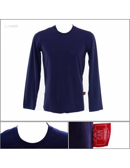 Kaos Oblong Cowok Polos Lengan Panjang Can M-L