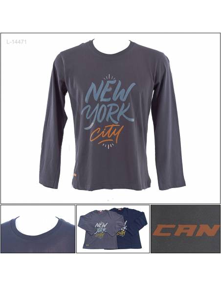 Kaos Oblong Cowok Lengan Panjang Can M-L