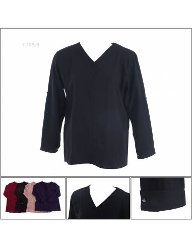 Atasan Blus Cewek Polos Lengan Panjang Jeff All...