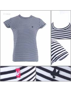 Kaos Oblong Salur Cewek Lengan Pendek Cardinal S-XL