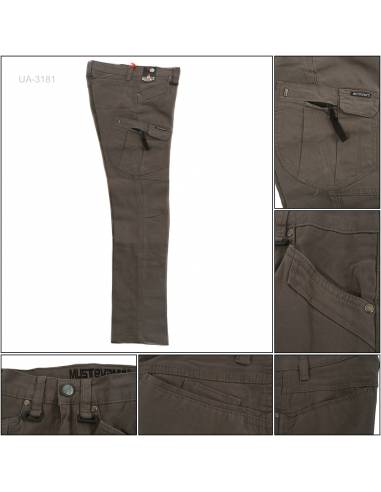 Celana Panjang Katun Cargo Slim Fit Cowok Must...