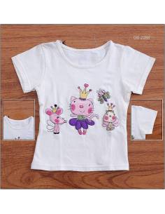 Obral Kaos Oblong Anak Cewek Lengan Pendek All Size