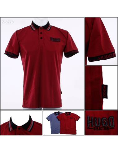 Kaos Kerah Cowok Stretch Lengan Pendek Hugo M-XL