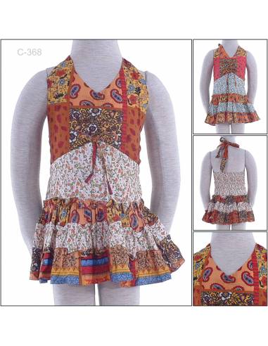 Dress Batik Anak Cewek Tanpa Lengan Beble S-M