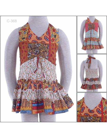 Dress Batik Anak Cewek Tanpa Lengan Beble S-M