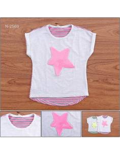 T-shirt/Kaos Anak Cewek Lengan Pendek 3xK 12-13