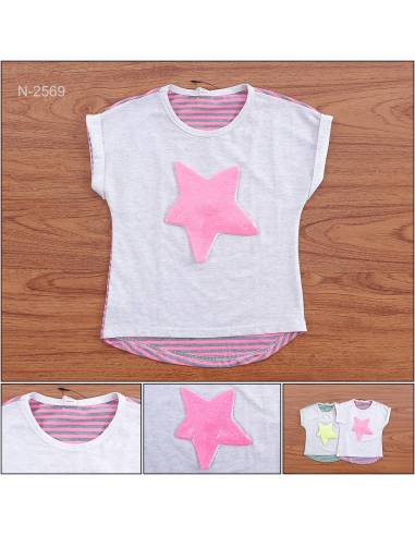 T-shirt/Kaos Anak Cewek Lengan Pendek 3xK 12-13