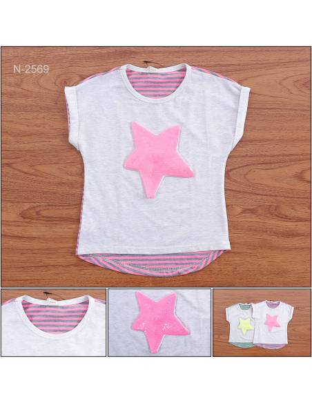 T-shirt/Kaos Anak Cewek Lengan Pendek 3xK 12-13