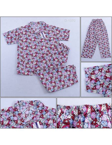 Setelan/One Set Baju Tidur/Night Gown Cewek Lengan Pendek Omuda All Size