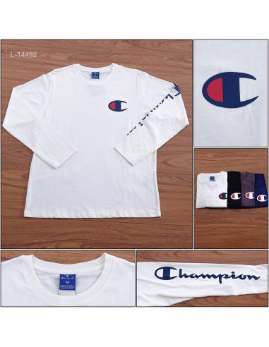 Kaos Oblong Cowok Lengan Panjang Champion M-XL