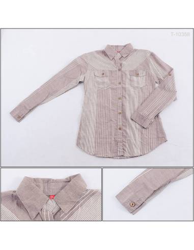 Kemeja Cewek Sofia Lengan Panjang All Size