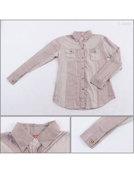 Kemeja Cewek Sofia Lengan Panjang All Size