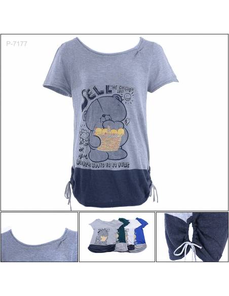 Kaos Cewek Bergambar Lengan Pendek  Shishangzuhe