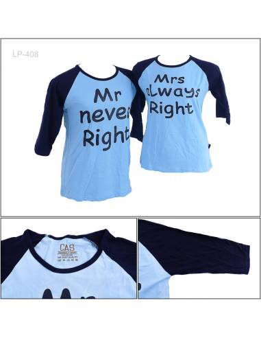 Kaos Oblong Reglan Couple Lengan Panjang7/8 CAN...