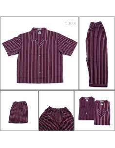 Piyama Cowok Lengan Pendek Motif Salur La Mirage XL