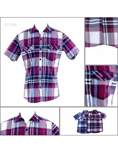 Kemeja Cowok Slim Fit Lengan Pendek Vaseron L-XL