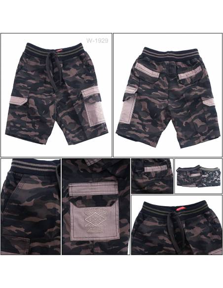 Celana Pendek Katun Anak Cowok Rib Kolor Cargo Benri 1-3