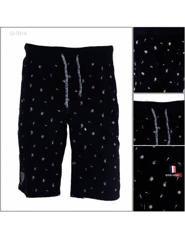 Celana Pendek Katun Cowok Motif Rib Kolor Seven...