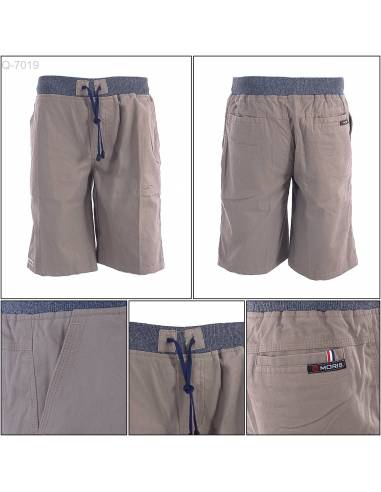 Celana Pendek Katun Cowok Polos Rib Kolor Moris...