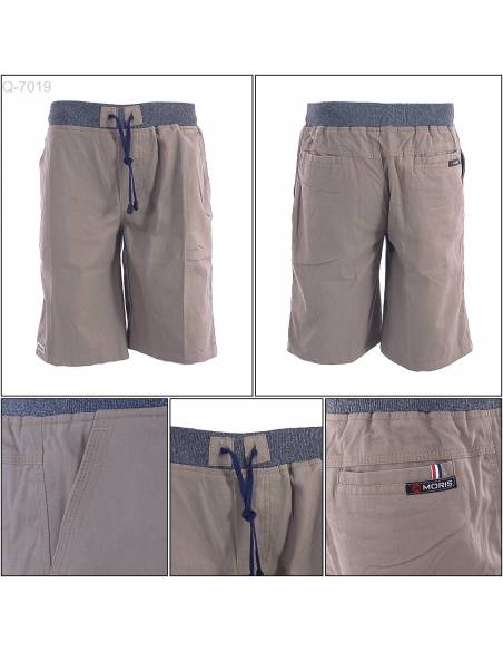 Celana Pendek Katun Cowok Polos Rib Kolor Moris 35-40