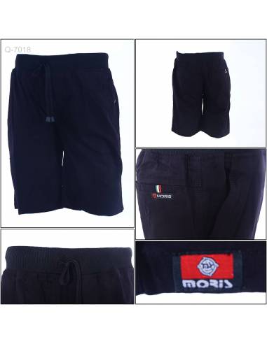 Celana Pendek Katun Cowok Polos Rib Kolor Moris...