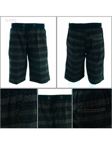 Celana Pendek Katun Cowok Motif Rib Kolor...