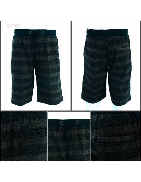 Celana Pendek Katun Cowok Motif Rib Kolor Mustevan's M-XL