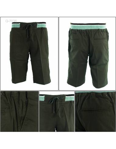 Celana Pendek Katun Cowok Polos Rib Kolor...