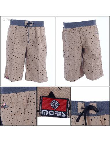Celana Pendek Katun Cowok Motif Rib Kolor Moris...