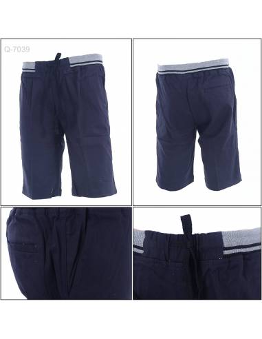 Celana Pendek Katun Cowok Polos Rib Kolor...