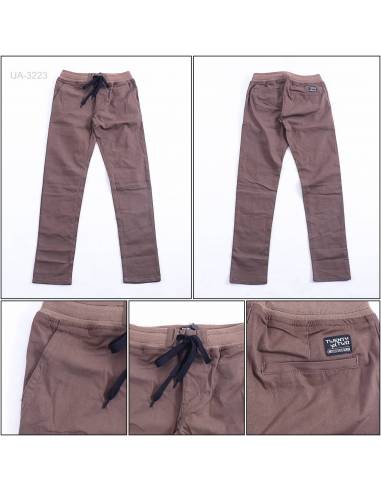 Celana Panjang Katun Slim Fit Cowok Rib Kolor...