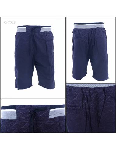 Celana Pendek Katun Cowok Motif Rib Kolor...