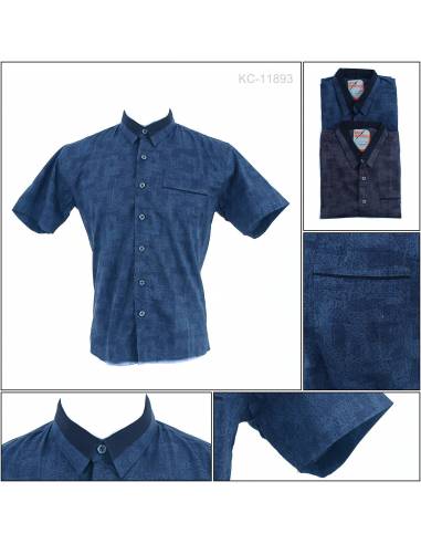 Kemeja Cowok Slim Fit Lengan Pendek Maxmillian...