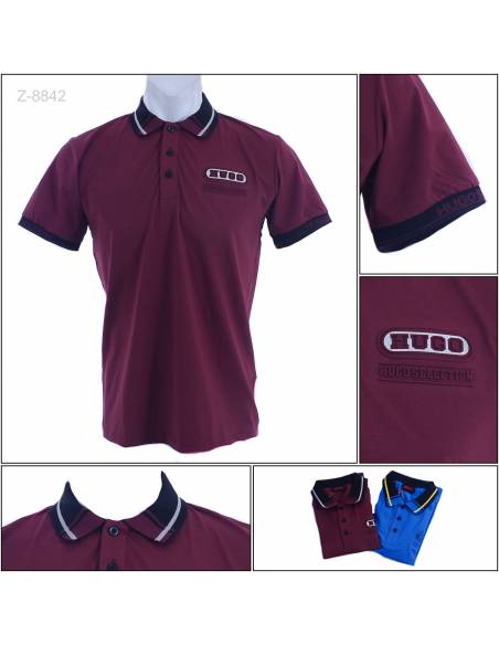 Kaos Kerah Cowok Lengan Pendek Hugo M-XL