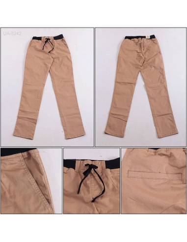 Celana Panjang Katun Slim Fit Cowok Rib Kolor...
