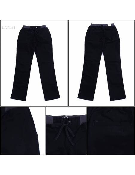 Celana Panjang Katun Slim Fit Cowok Rib Kolor Rock Sky M-2XL