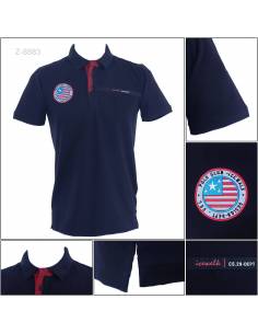 Kaos Kerah Cowok Slim Fit Lengan Pendek Ice Walk M-XL