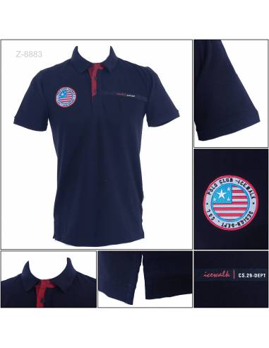 Kaos Kerah Cowok Slim Fit Lengan Pendek Ice...