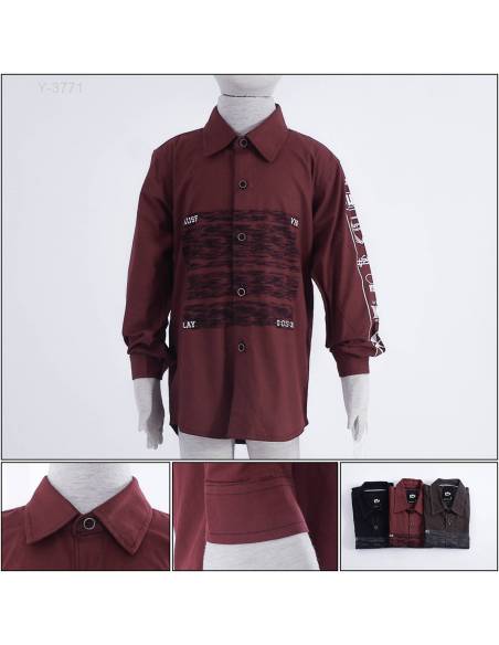 Kemeja Anak Cowok Lengan Panjang Benri 4-8