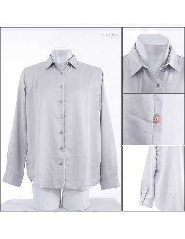 Atasan Blus Cewek Polos Lengan Panjang Red Up L-XL