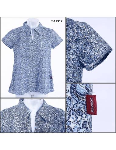 Atasan Blus Cewek Motif Lengan Pendek Caesar S-2XL
