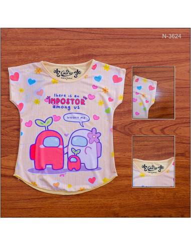 Kaos Anak Cewek Lengan Pendek Coco Ice 10-14