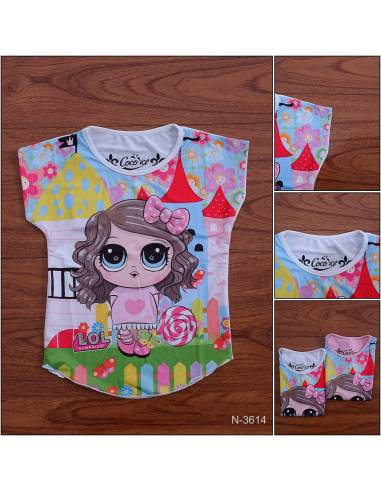 Kaos Anak Cewek Lengan Pendek M-L