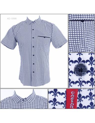 Kemaja Cowok Lengan Pendek Caesar M-XXL