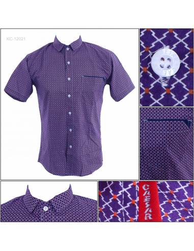 Kemaja Cowok Lengan Pendek Caesar M-XXL