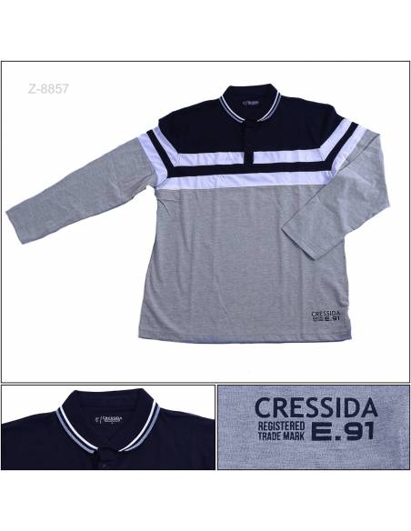 Kaos Kerah Cowok Lengan Panjang Cressida L-XL