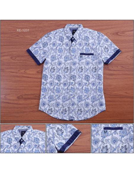Kemeja Batik Cowok Lengan Pendek U8 M-XXL
