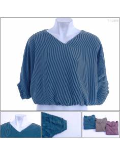 Atasan Cewek Motif Garis Kecil Kukky Top