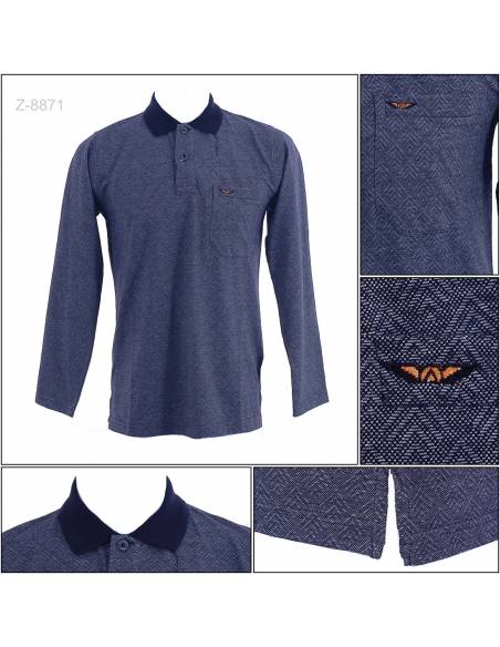 Kaos Kerah Cowok Lengan Panjang Silomide M-XL