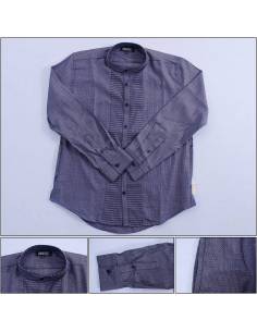 Kemeja Cowok Kerah Sanghai Lengan Panjang Cardinal